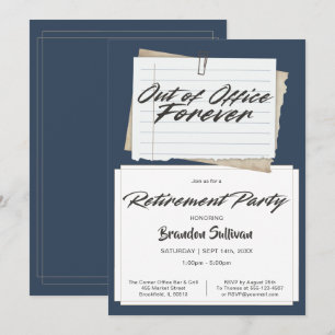 Simple Out of Office Forever Retirement Party Invitation