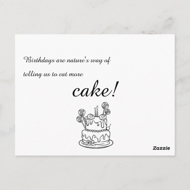  Simple Outline Birthday Invitation Postcard (Back)