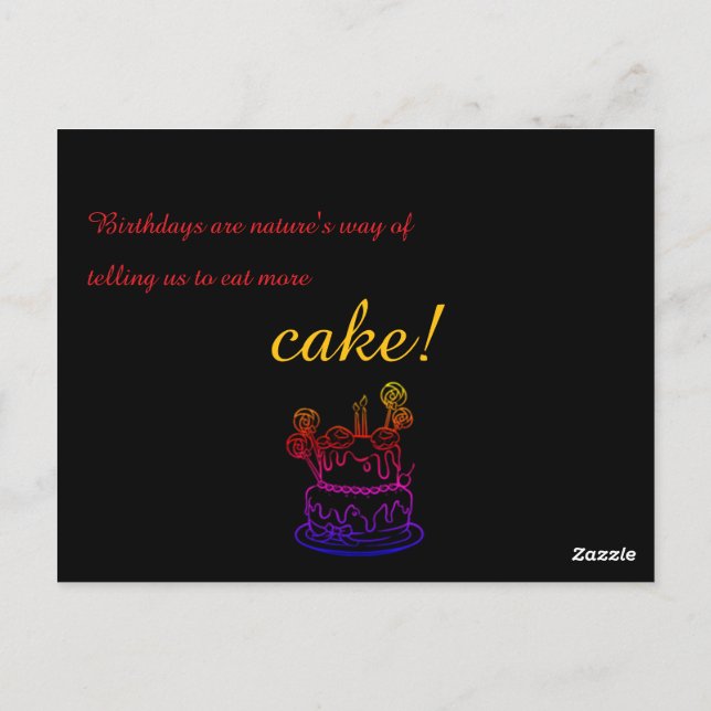 Simple Outline Birthday Invitation Postcard (Back)