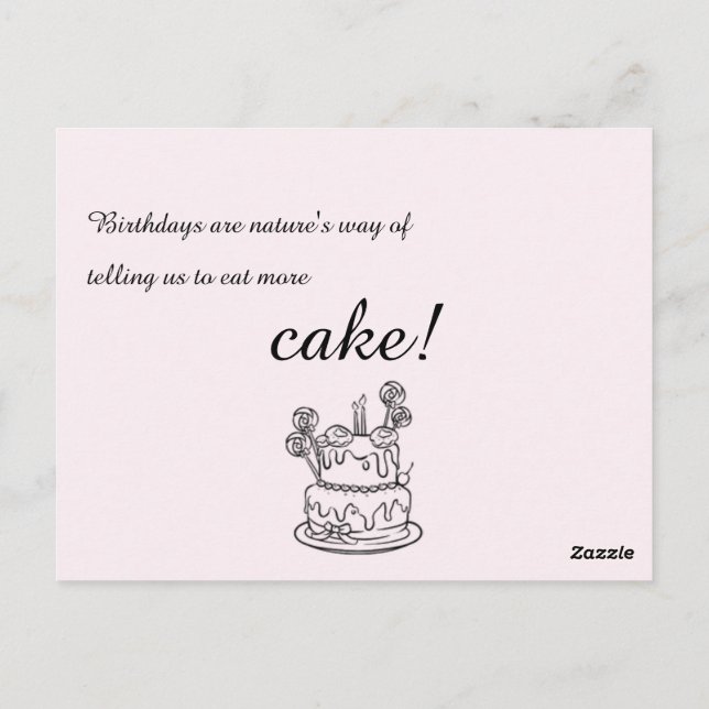  Simple Outline Birthday Invitation Postcard (Back)
