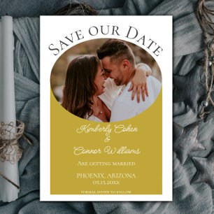 Simple Oval Photo Save the Date   Marigold