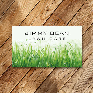 Simple Overgrown Lawn Care Grass Cutting Service Business Card