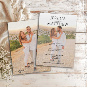 Simple Overlay Photo Wedding Invitation