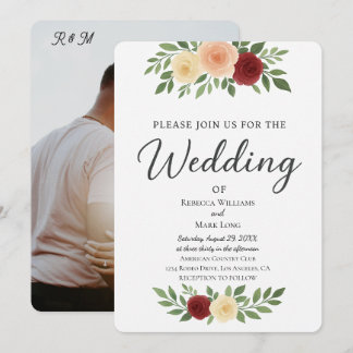 Simple Overlay Photo Wedding Invitation
