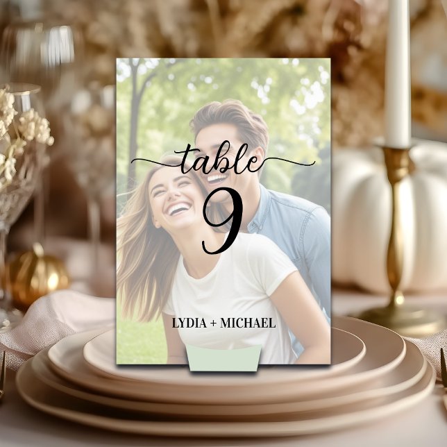 Simple Overlay Photo Wedding Table Number (Creator Uploaded)