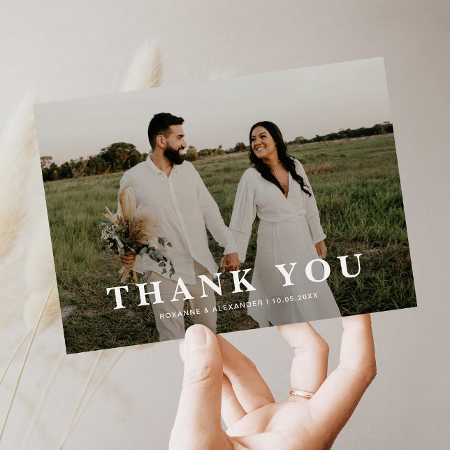 Simple Overlay Photo Wedding Thank You Card (Creator Uploaded)