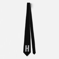Simple Oversized Monogram Initial Black and Grey