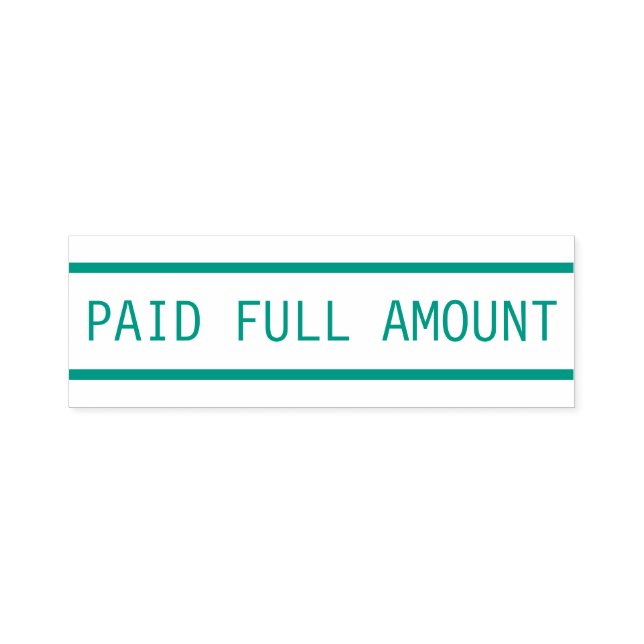 Simple "PAID FULL AMOUNT" Rubber Stamp (Design)