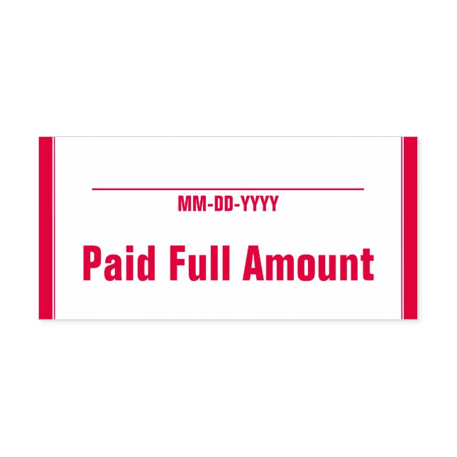 Simple "Paid Full Amount" Rubber Stamp (Design)