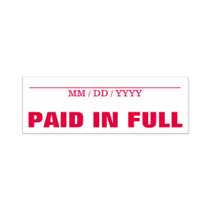 Simple "PAID IN FULL" Rubber Stamp