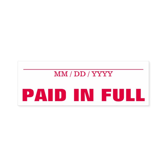 Simple "PAID IN FULL" Rubber Stamp (Design)