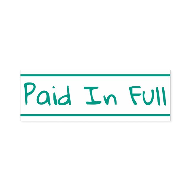 Simple "Paid In Full" Rubber Stamp (Design)