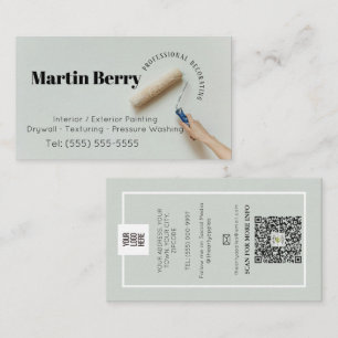 Simple Painter and decorator interior design small Business Card