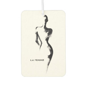 Simple painting gouache La Femme 01 poster Car Air Freshener