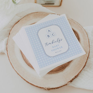 Simple Pale Blue Toy Blocks Baby Shower Party Napkin