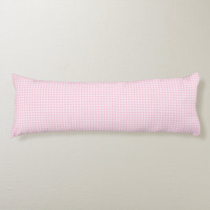 Simple Pale Pink Gingham Plaid  Body Cushion