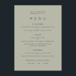 Simple Pale Sage Green Wedding Menu<br><div class="desc">Simple Pale Sage Green Wedding Menu.  You can also change the font style and colors and the background colors on the front and back if you wish via the Click to Customize Further option.</div>