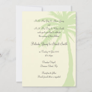 Simple Palm Tree Wedding Invitation 2