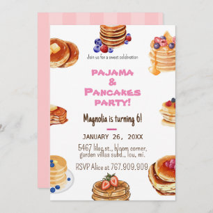 Simple Pancakes and Pyjamas Invitation