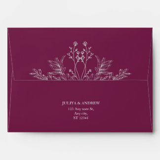 Simple Pansy Purple wedding Invitation Envelope