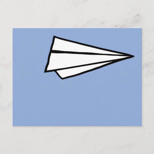 simple paper aeroplane postcard (Front)
