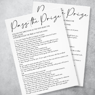 Simple Pass the Prize Bridal Shower Game Photo Print