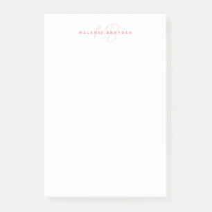 Simple Pastel Blue Minimalist Two Monogram Name Post-it Notes