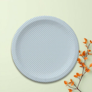 Simple Pastel Blue Polka Dot Paper Plate