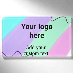 Simple pastel color add your logo custom text thr name tag
