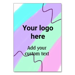 Simple pastel color add your logo custom text thr table number