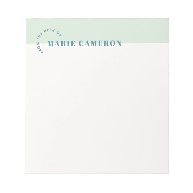 Simple Pastel Colorblock Notepad - Green (Front)