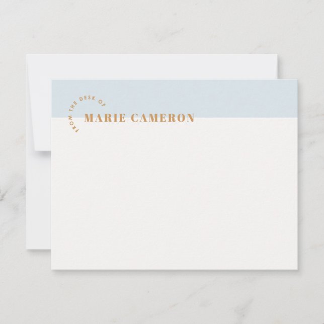 Simple Pastel Colorblock Stationery - Blue (Front)