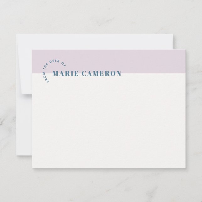 Simple Pastel Colorblock Stationery - Purple (Front)