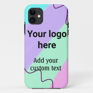 Simple pastel colour add your logo custom text th iPhone 11 case
