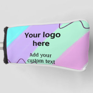 Simple pastel colour add your logo custom text th golf head cover