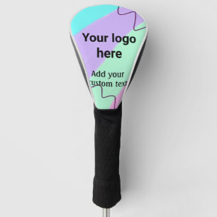 Simple pastel colour add your logo custom text th golf head cover