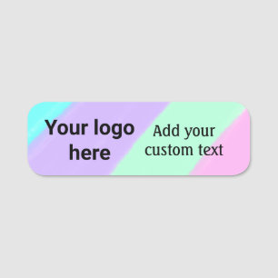 Simple pastel colour add your logo custom text th name tag
