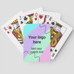 Simple pastel colour add your logo custom text th playing cards