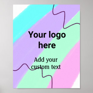 Simple pastel colour add your logo custom text  th poster