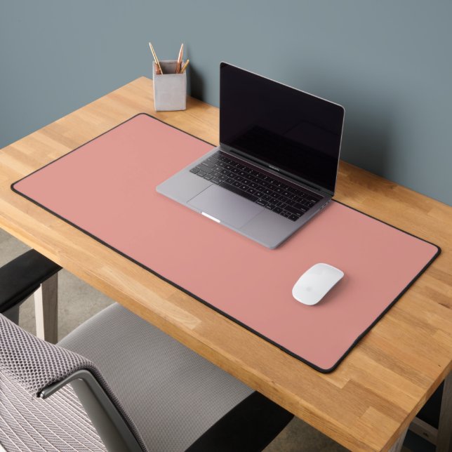 Simple pastel flamingo pink color desk mat (Office 2)