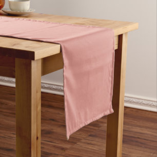Simple pastel flamingo pink colour short table runner