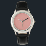 Simple pastel flamingo pink colour watch<br><div class="desc">A plain,  solid peach-coloured rectangle fills the image,  conveying a calm and serene tone. The soft,  warm hue evokes a sense of simplicity and tranquillity.</div>
