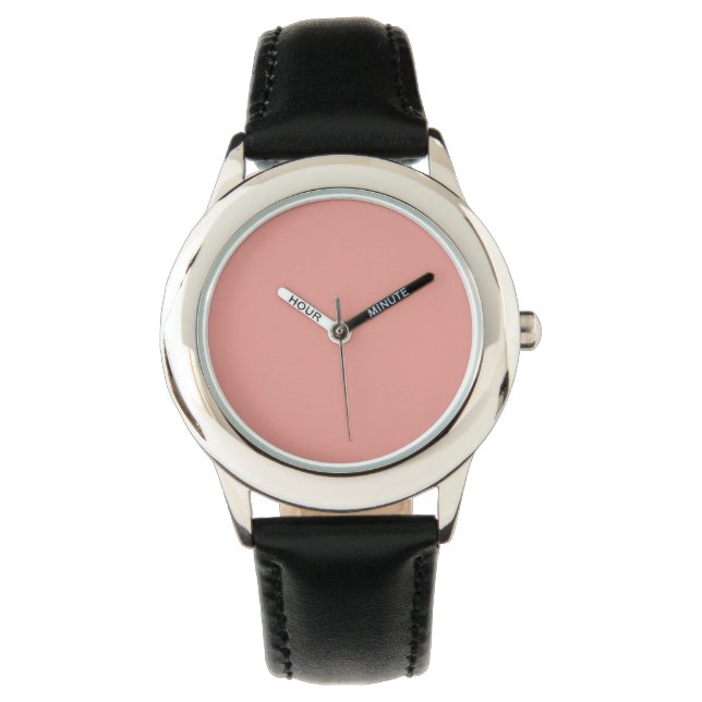 Simple pastel flamingo pink colour watch (Front)