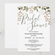 Simple Pastel Floral Top Border Bridal Shower