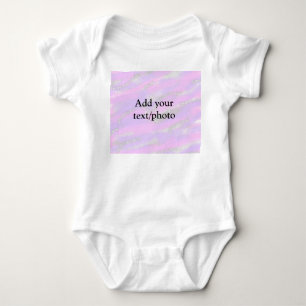 Simple pastel glitter colourful add your text phot baby bodysuit