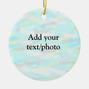 Simple pastel glitter colourful add your text phot ceramic ornament