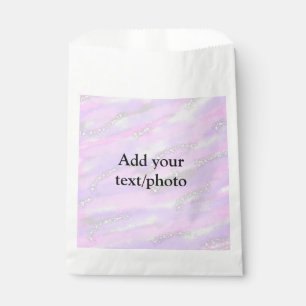 Simple pastel glitter colourful add your text phot favour bag