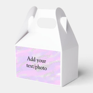 Simple pastel glitter colourful add your text phot favour box