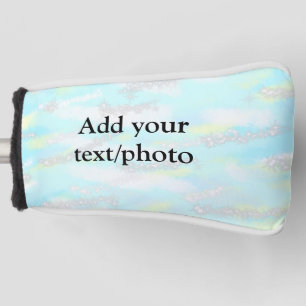 Simple pastel glitter colourful add your text phot golf head cover