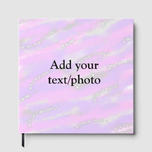 Simple pastel glitter colourful add your text phot guest book